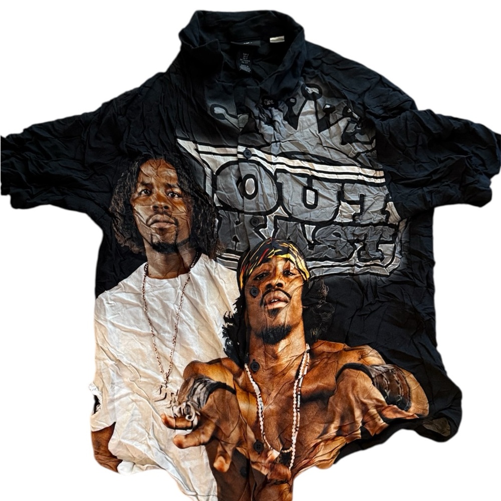 H&M Black Graphic Tee with Bold Design OUT KAST